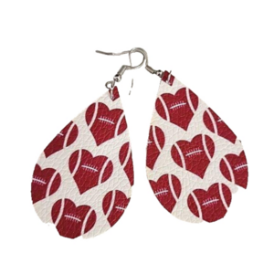 Football NFL faux leather double sided dangle earrings NWOT